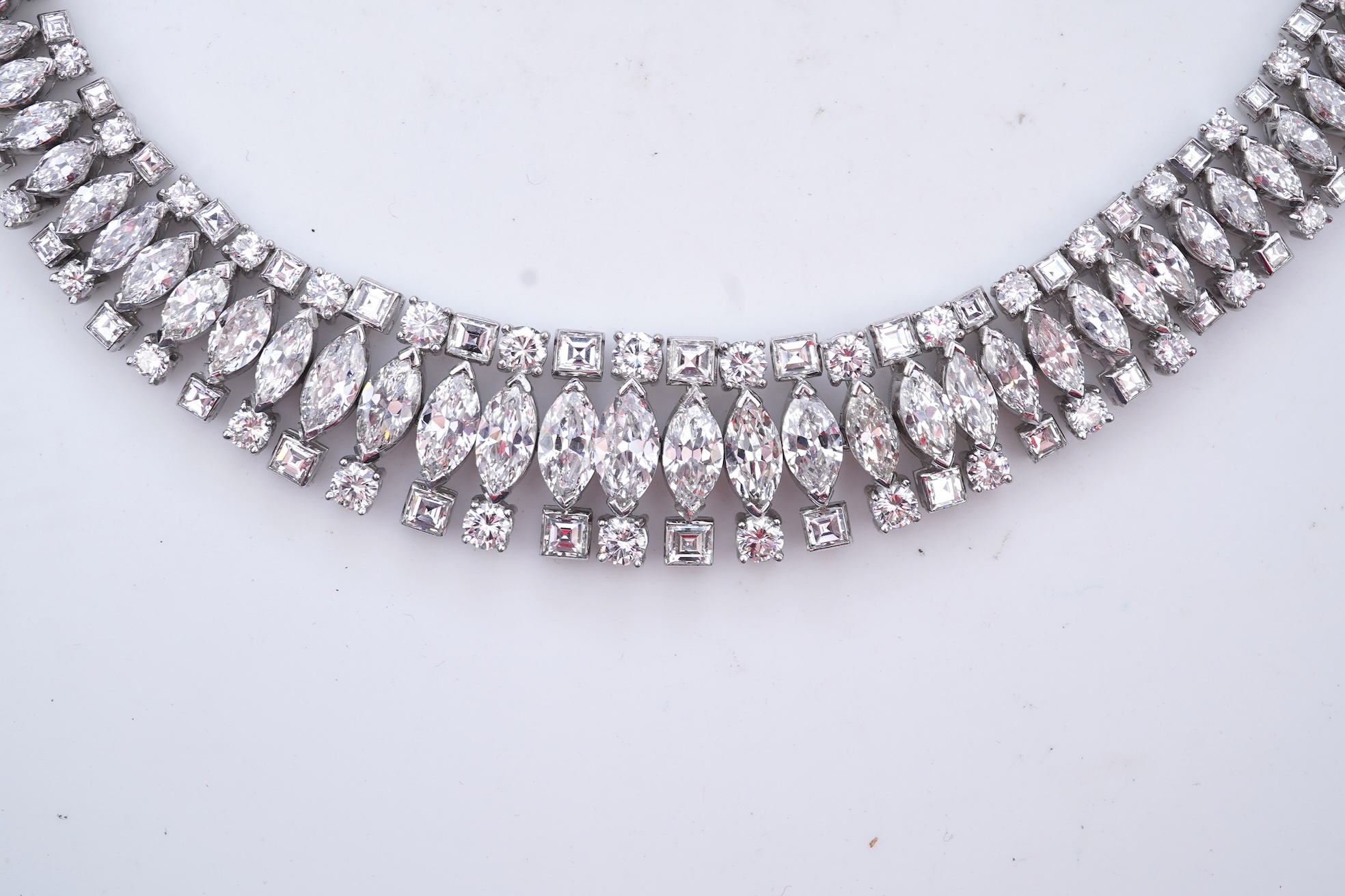 An impressive diamond collar, mid 20th century